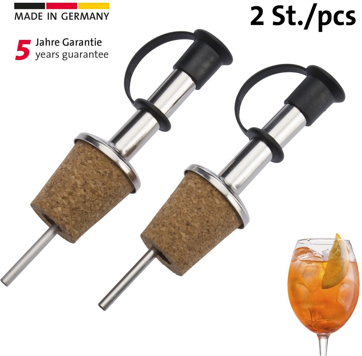 Westmark 2 schenktuit »Inox Standard«, natuurkurk, luskap, 45302280