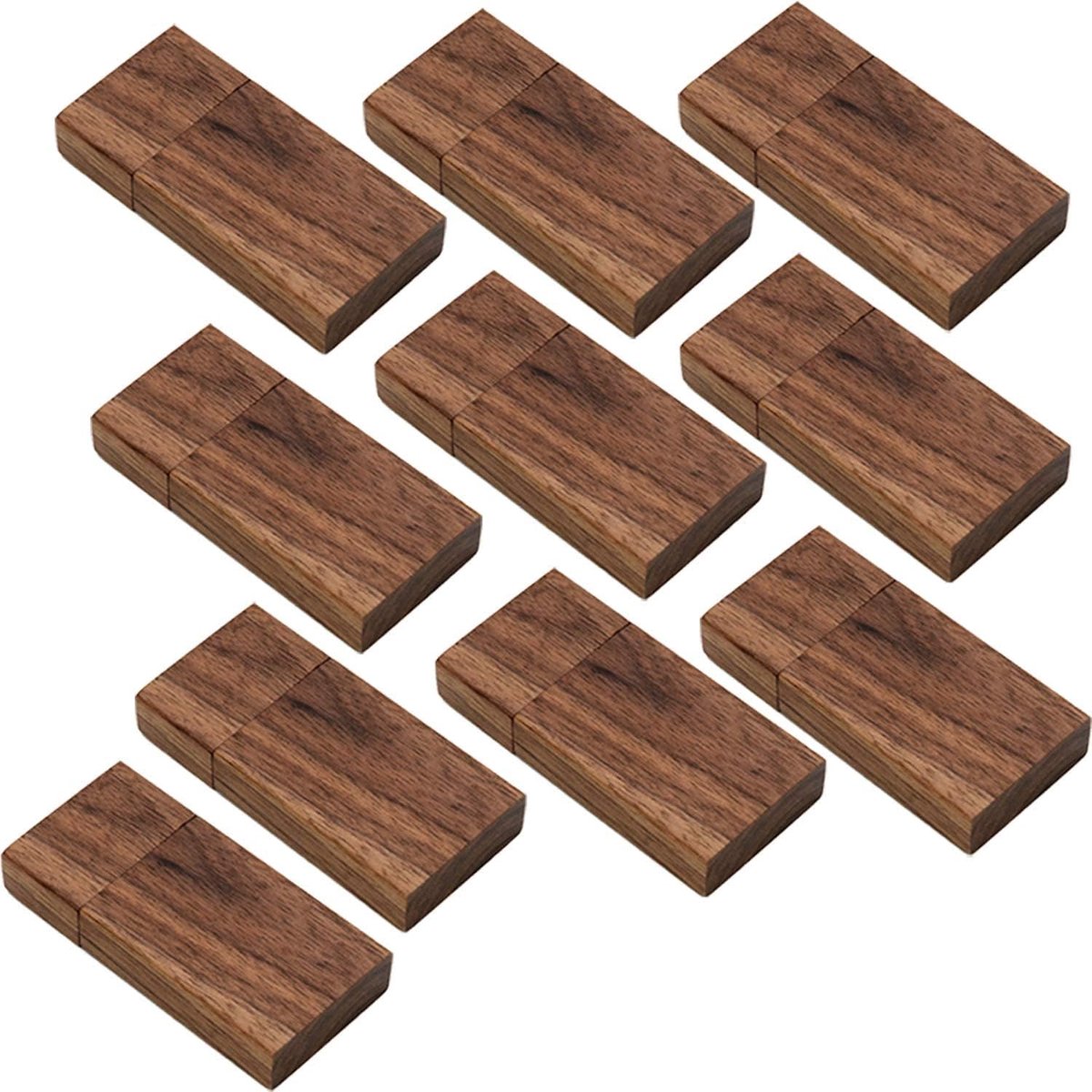 Houten USB 2.0 Flash Drives 16GB Set van 10 Stuks voor Cadeau en Bedrijfsgebruik