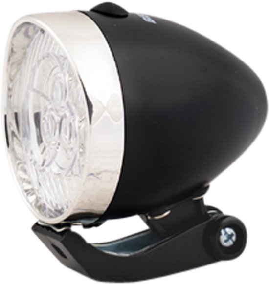 Benson Compacte LED fietskoplamp - zwart/chroom - 15 meter zicht - 1000 meter zichtbaar - inclusief batterijen — afbeelding 5