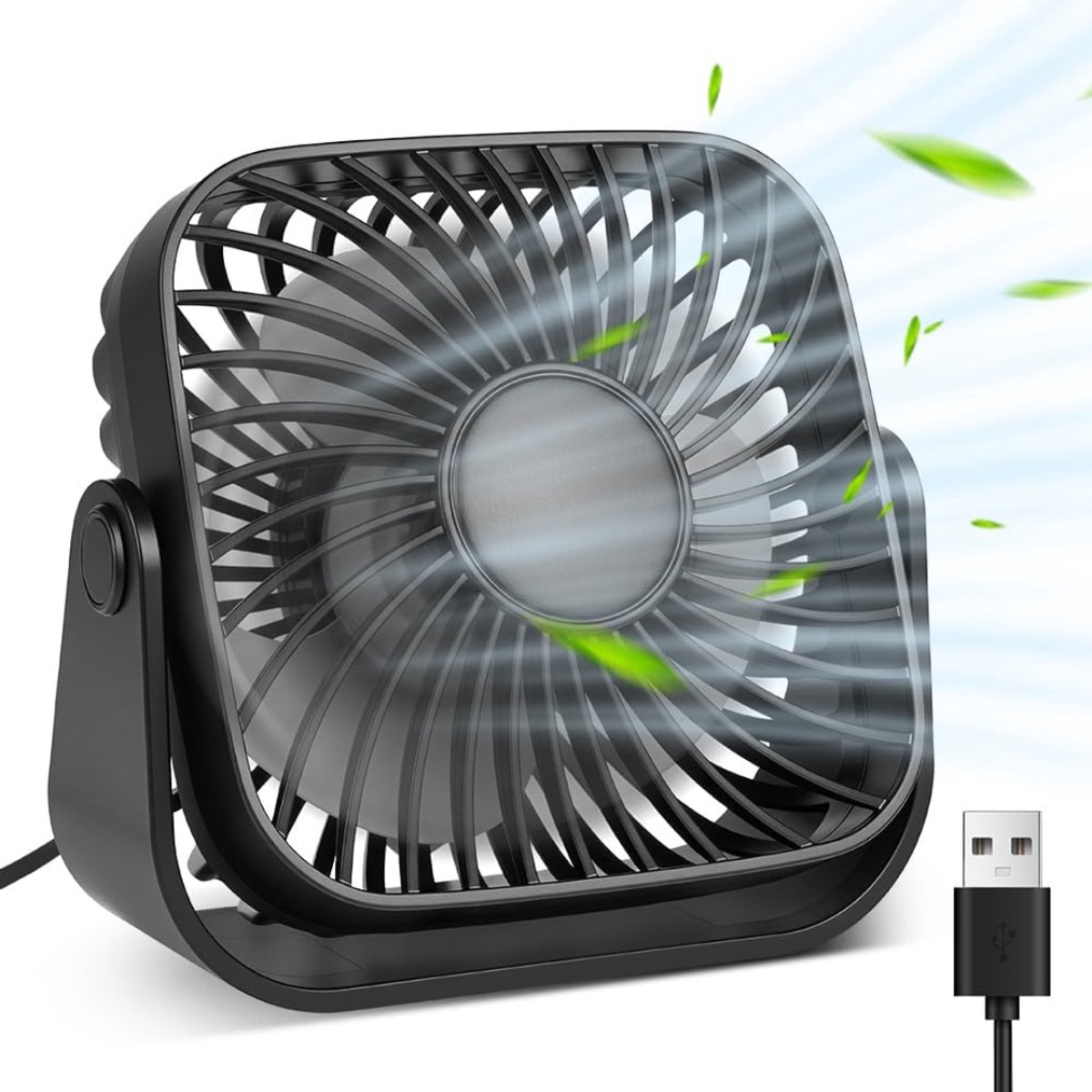 CLVP® Mini Ventilator - Krachtige Waaier - Tafelventilator - Airco Verkoeling - Zwart