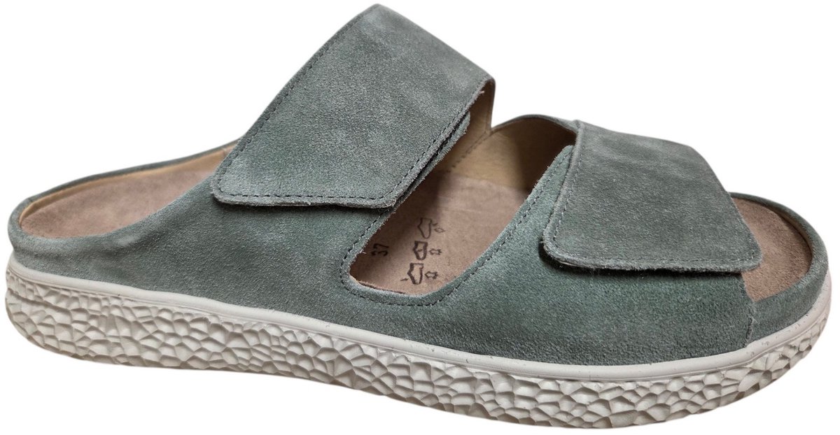 Hartjes 122.1220/30 95.00 Groove Slippers Groen Suede Dames Breedtemaat H - Groen - 41