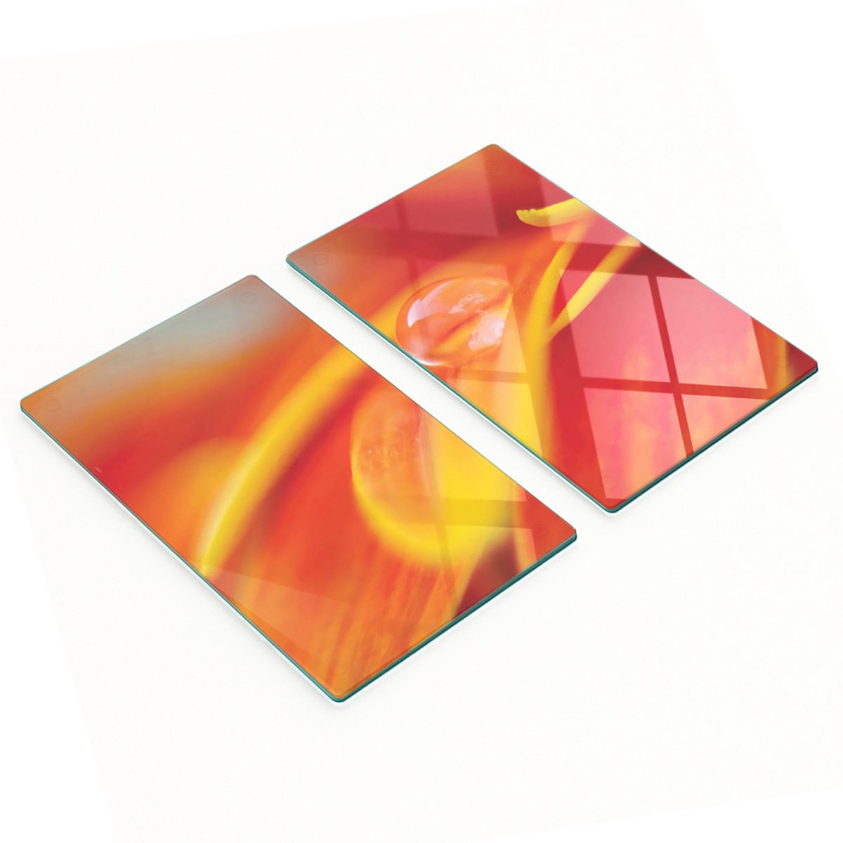 Glazen serveerplanken met waterdruppelmotief, 2x30x52 cm