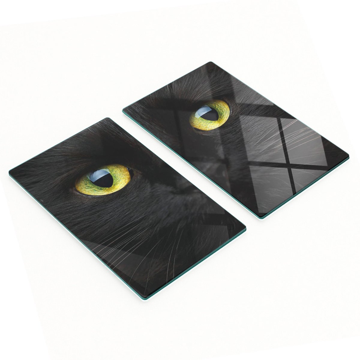 Decoratieve glazen snackplanken met kattenoogmotief, 2x30x52 cm