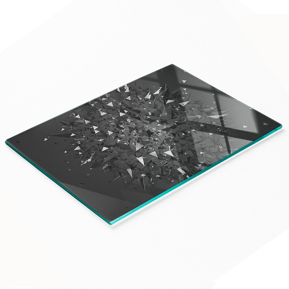 Duurzame en stijlvolle snijplank van gehard glas met 3D-patroon, 80x52 cm