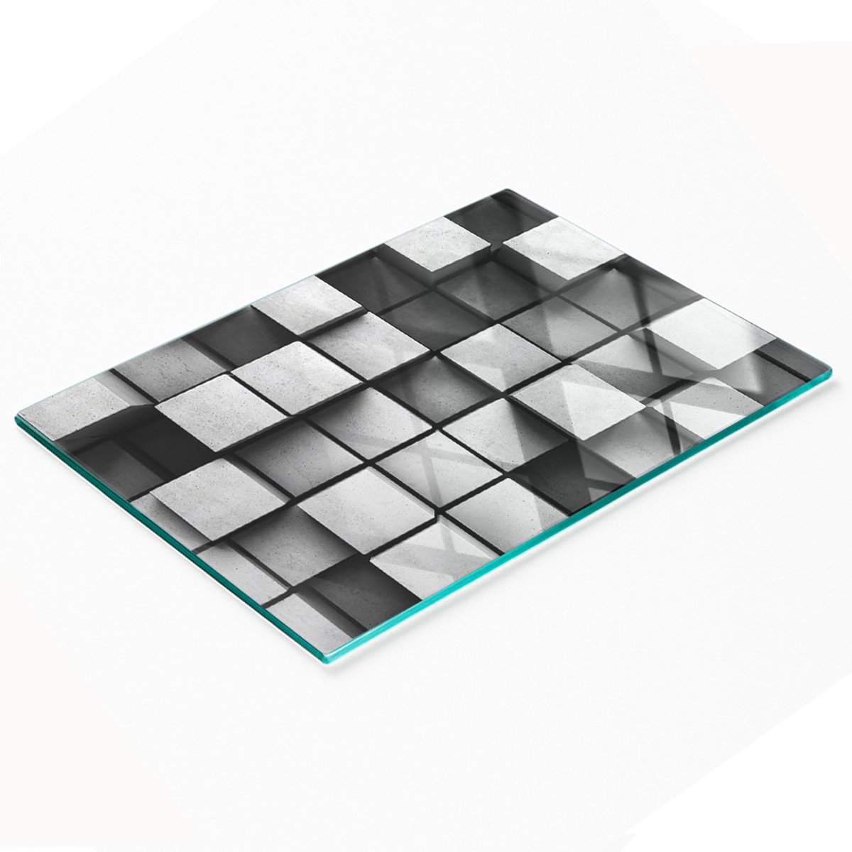 Keukenplank van gehard glas met decoratieve abstracte afbeeldingen, 80x52 cm