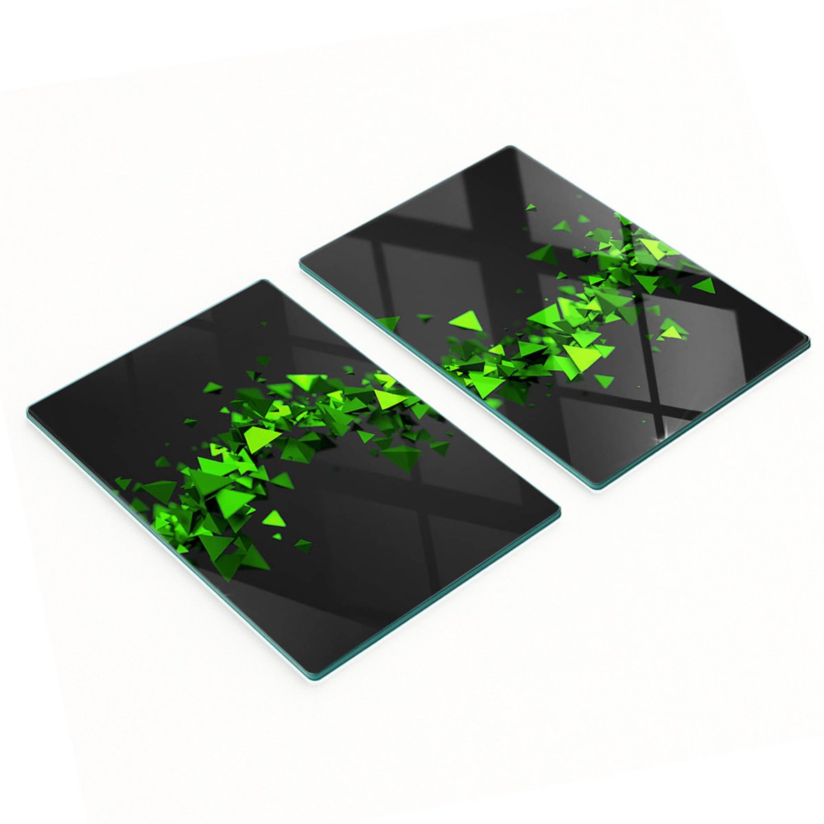 Decoratieve snijplanken van gehard glas met geometrisch golfpatroon, 2x40x52 cm
