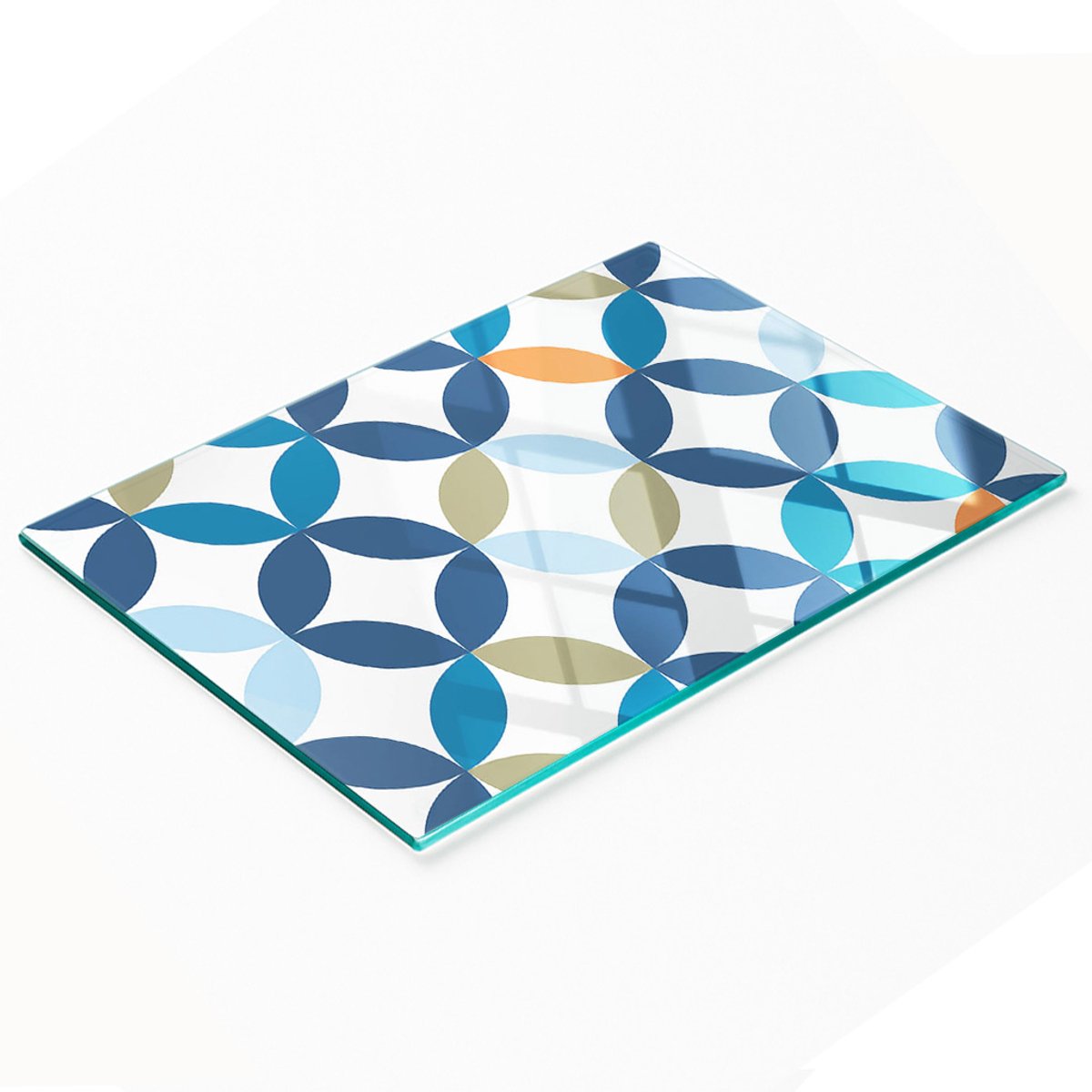 Glazen snijplank met grafische geometrische figuren 80x52 cm