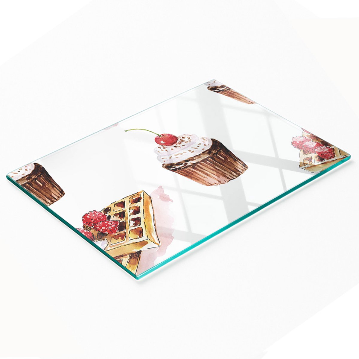 Decoratieve glazen snij- en serveerplank voor in de keuken, 80x52 cm