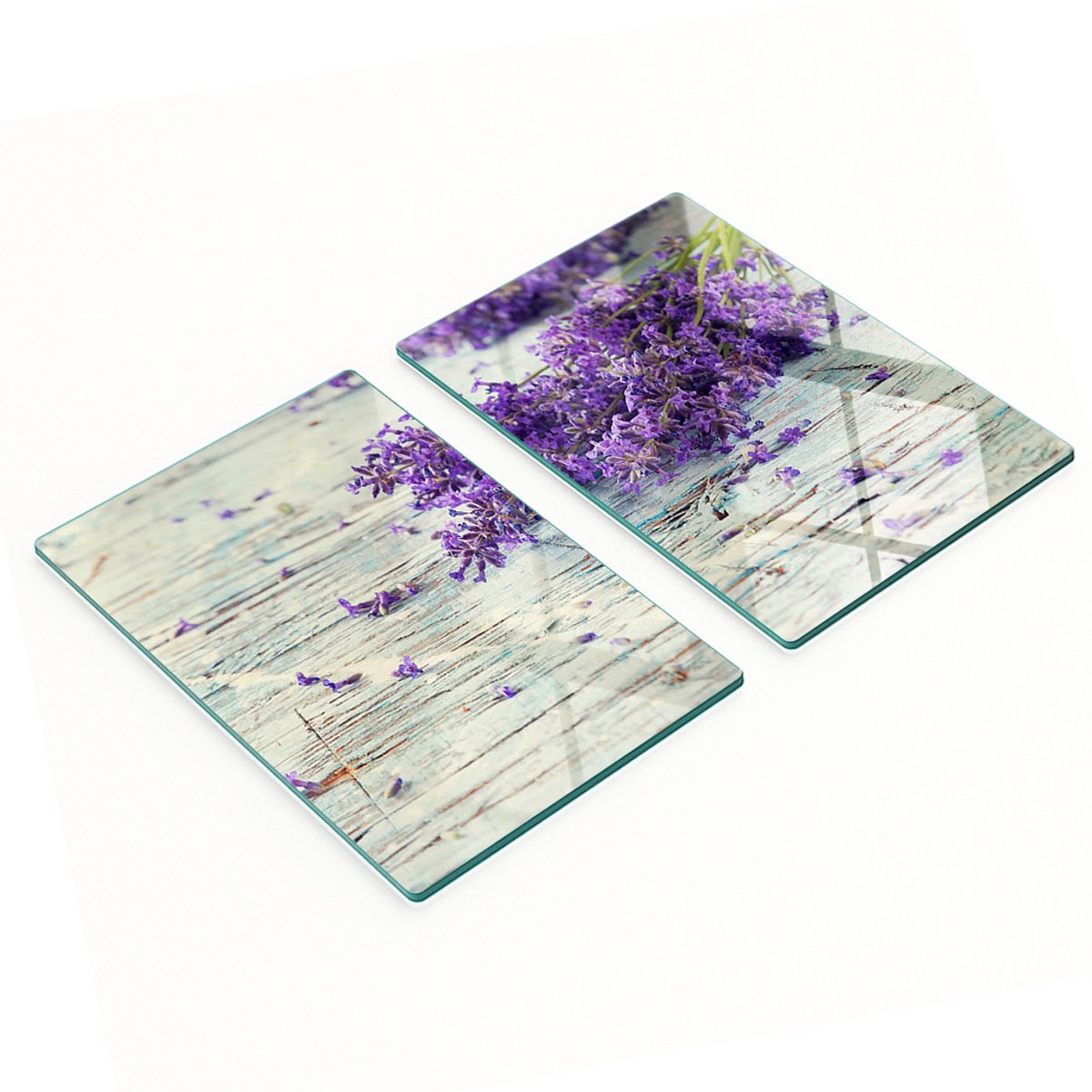 Multifunctionele decoratieve glazen keukenplanken lavendel 2x40x52 cm