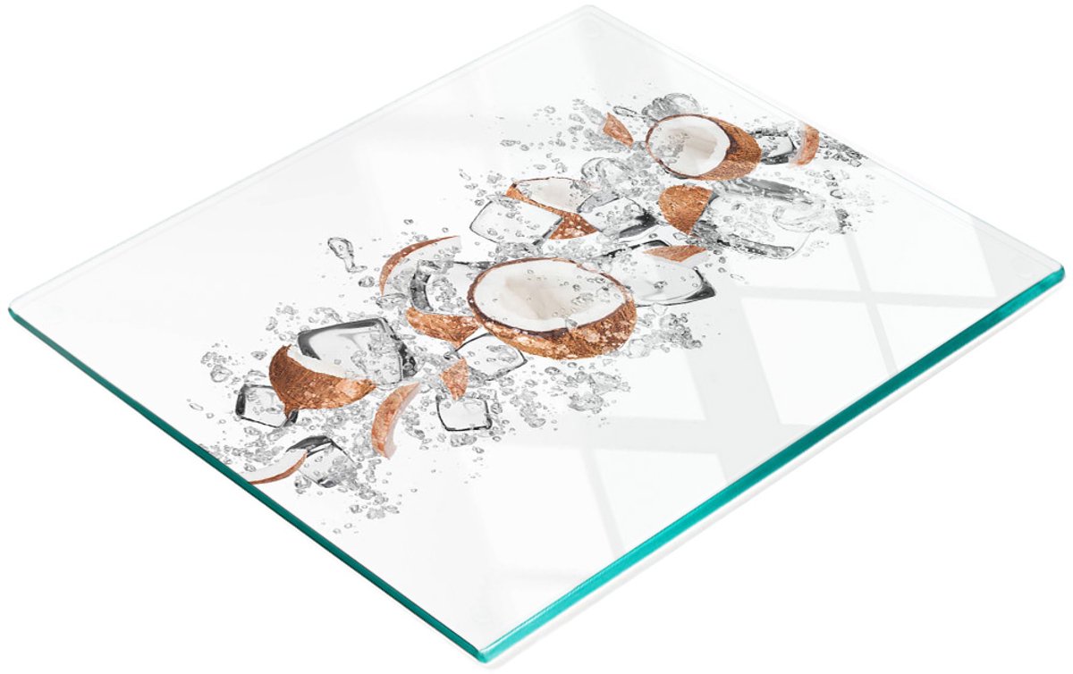 Gehard multifunctioneel decoratief bord van glas, kokosijs, 60x52 cm