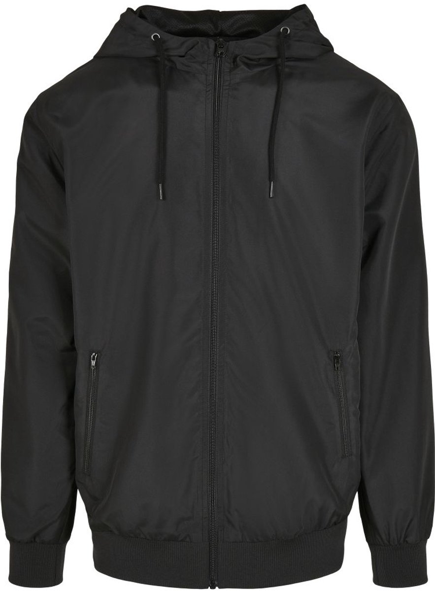 Build your Brand Recycled Windrunner BY151 Zwart
