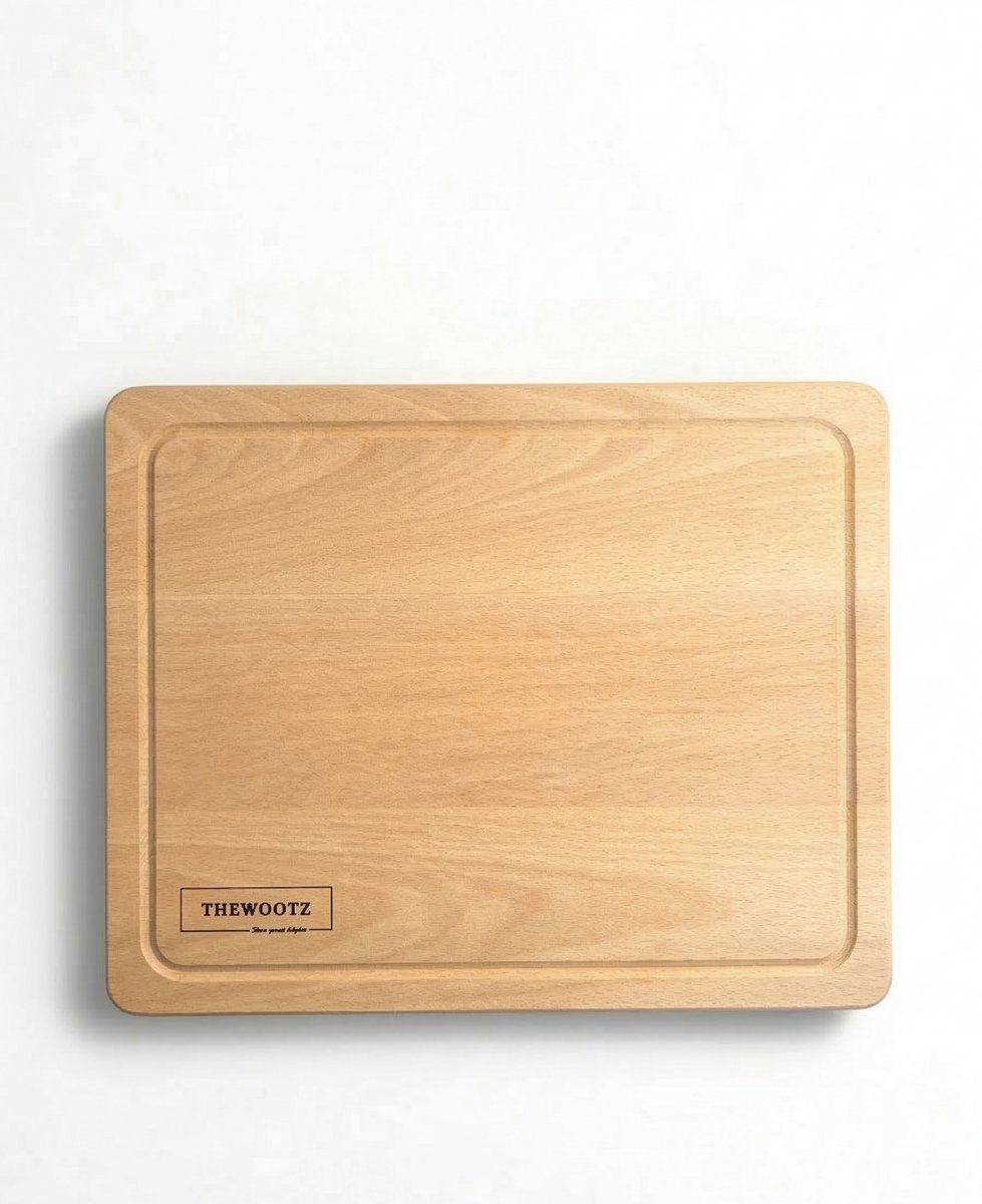 TheWootz Luxe Snijplank met Sapgeul – Handgemaakt in Nederland – Massief Beukenhout – Grote Snij- en Serveerplank 45×36×3 cm – Vlees, Vis, Groente, Brood & Borrelplank