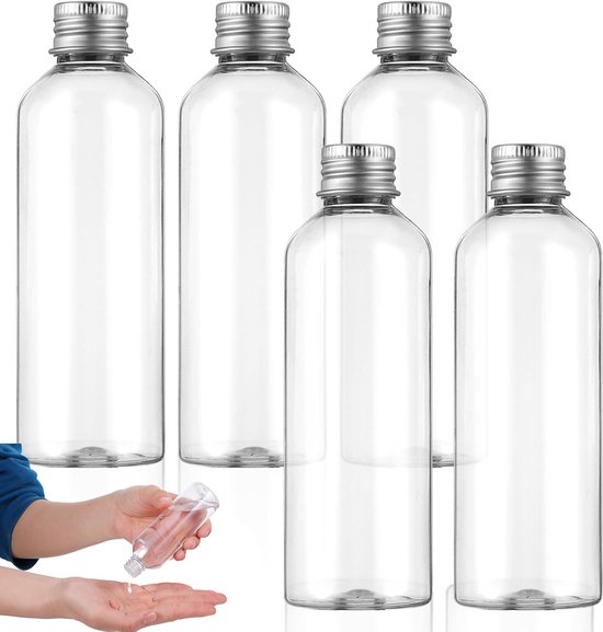 5 stuks reisflessen, 100 ml, lege reisfles, lege dispenser, plastic fles, navulbare lotioncontainer, reisformaat, container voor shampoo, lotion, conditioner, crèmes, cosmetica
