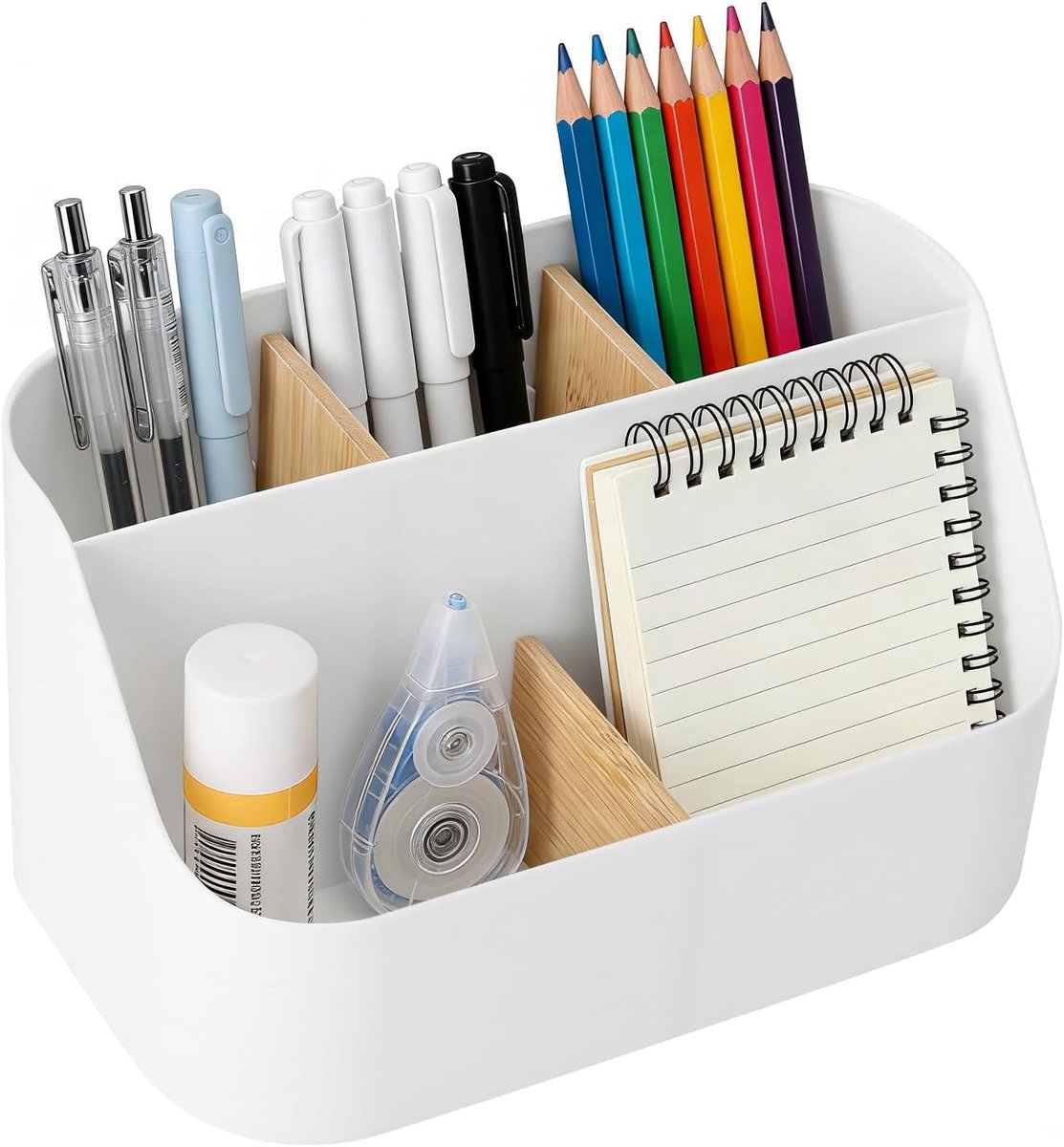 Bureau Organizer - Bureau Opberger - Bureau Netjes - Flexibel Aanpasbaar - 18x11.5x10.5cm - Wit