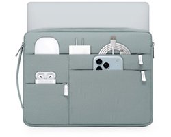 Laptophoes 14-15 inch - Beschermende tas met meerdere vakken in asblauw