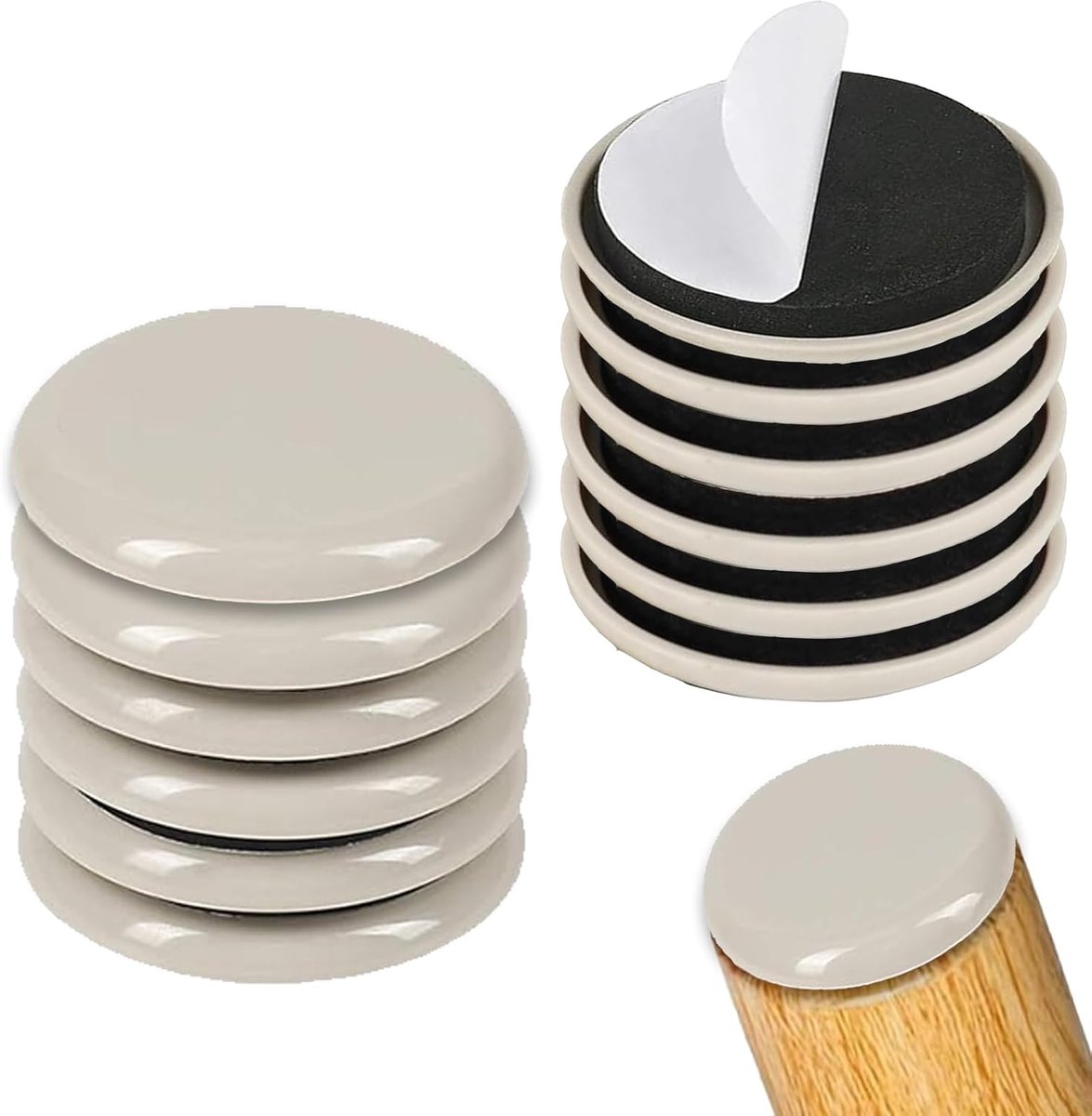 Meubelschuivers - Vloerbeschermers - Meubels Verplaatsen - Herbruikbaar Zwaar Materiaal - 50 mm Rond