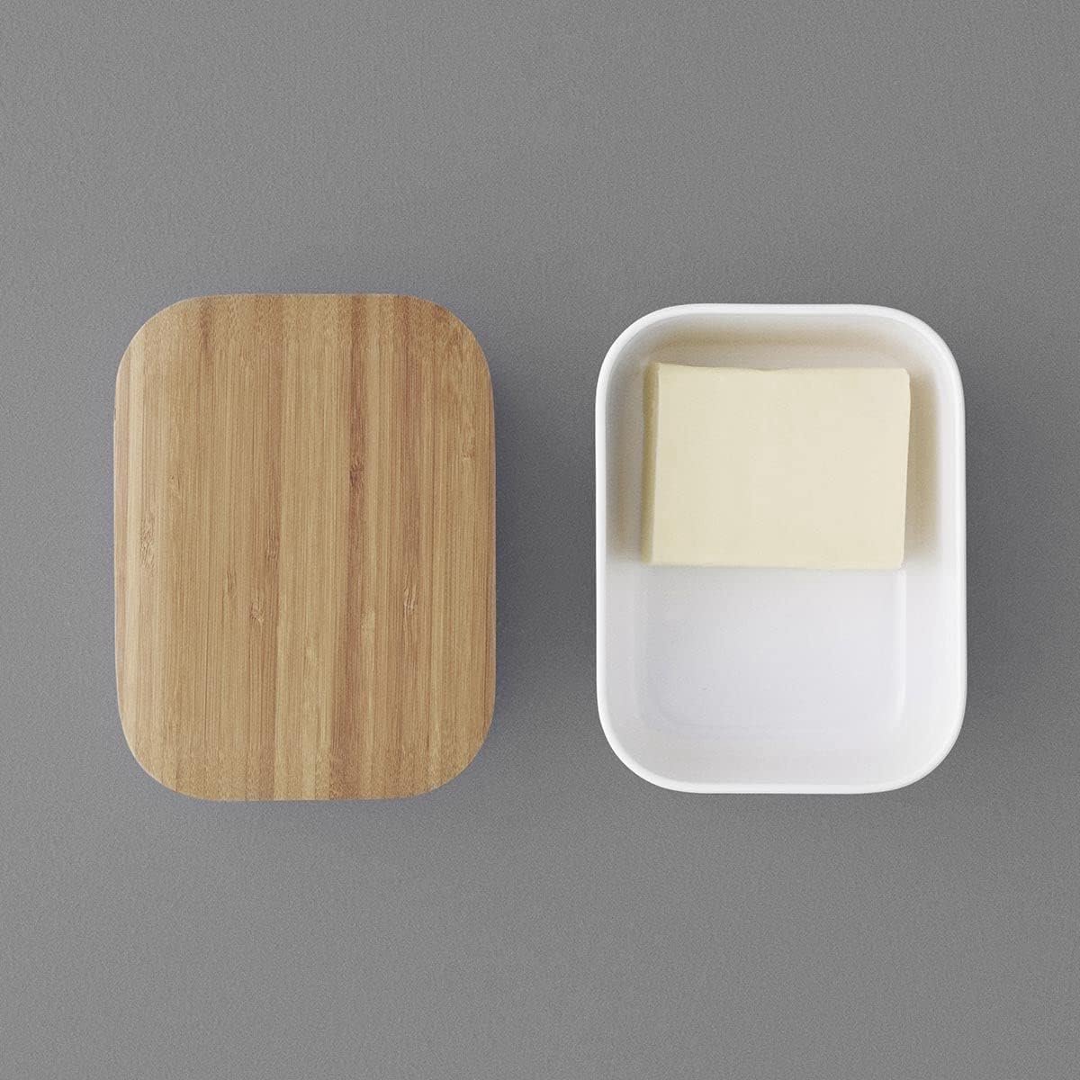 Botervloot Melamine - Boterdoos Deksel - Broodbeleg Presenteren - Vaatwasmachinebestendig Deksel - 15 x 12 x 7 cm - Wit