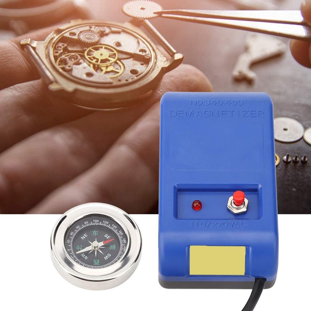 Horloge Demagnetiseerder - Magnetisch Controle - Reparatie Onderdelen - Draagbaar Ontwerp - 1 Centimeter Spout - Blauw