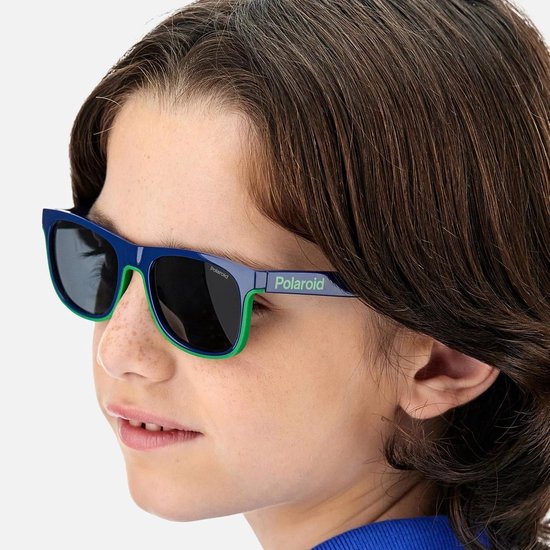 Kinder Zonnebril - Beschermende Bril - Buiten Activiteiten - Gepolariseerde Glazen - 47mm - Blauw Groen van Kinder — afbeelding 3