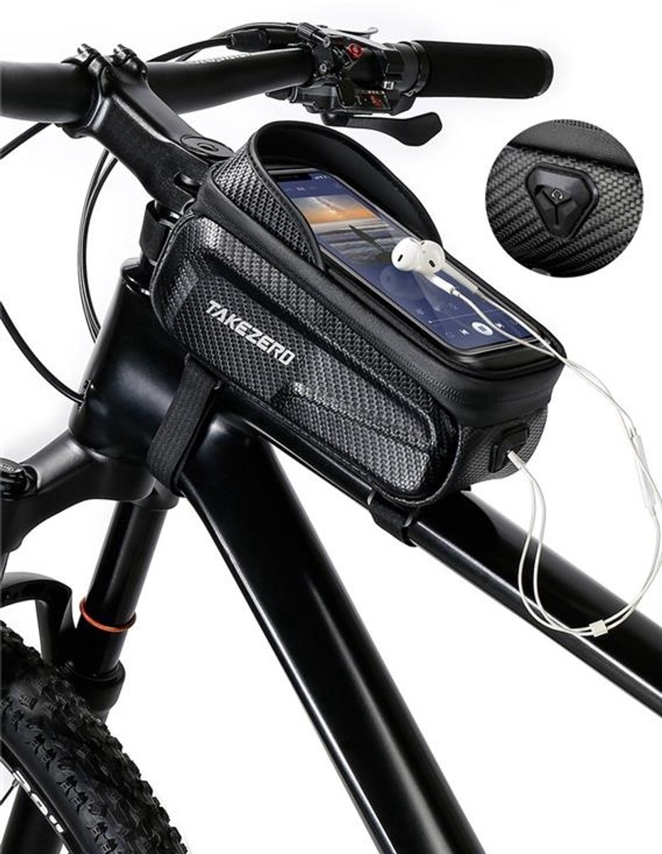 EtuiTab - Fietstas - Waterdicht - 2L - Zwart met Koolstofafwerking