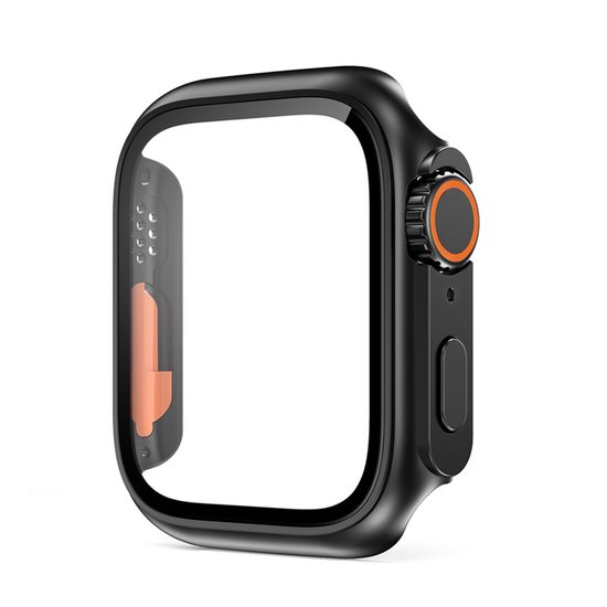 Stravo Ultra-look Case met Screenprotector – Geschikt voor Apple Watch 46mm – TPU Bumper Hoesje – Compatibel met Series 10 / 11 – Zwart