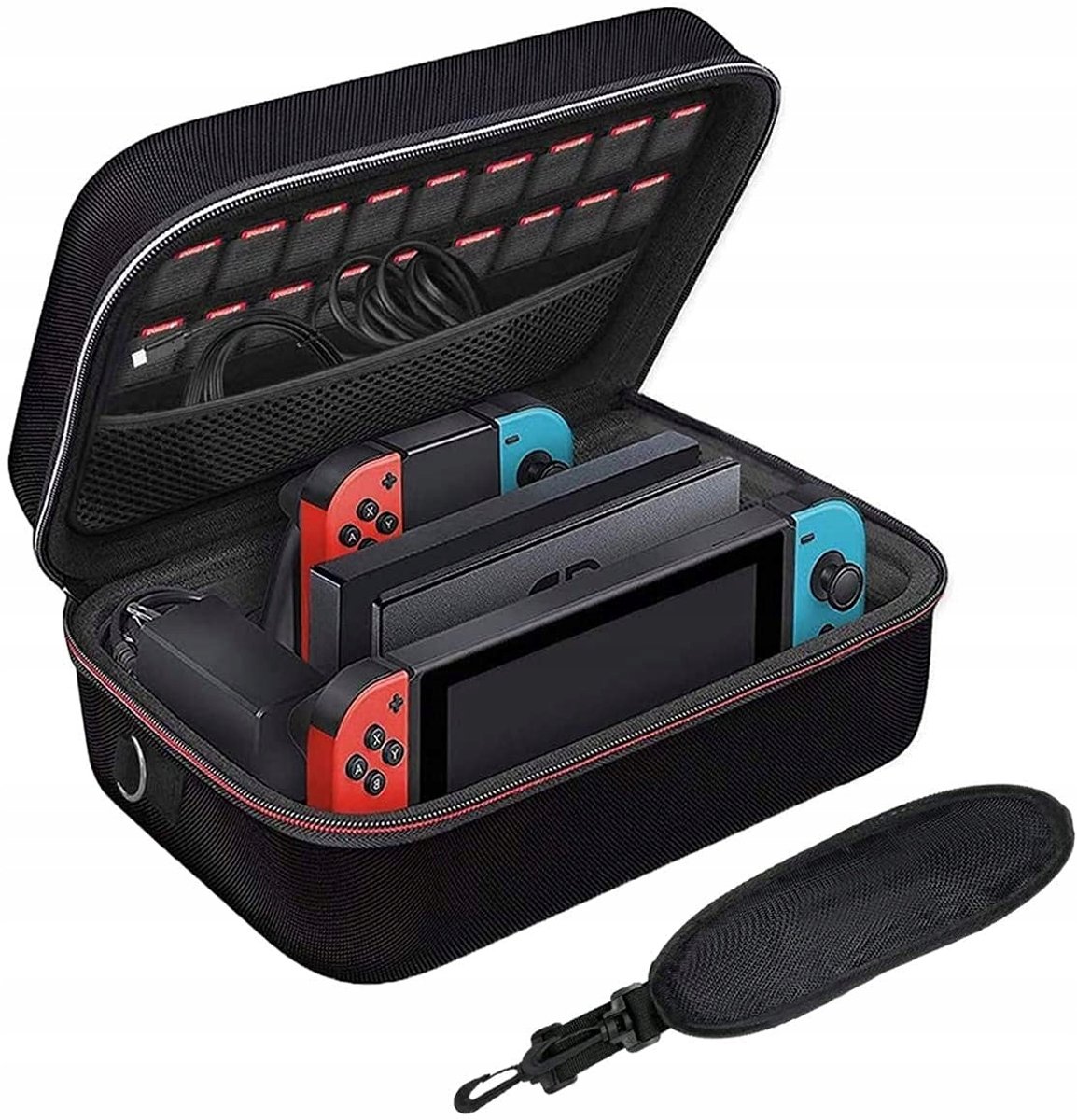 EtuiTab - Opbergtas voor Nintendo Switch OLED - Beschermhoes - Hardcase - Meerdere Vakken