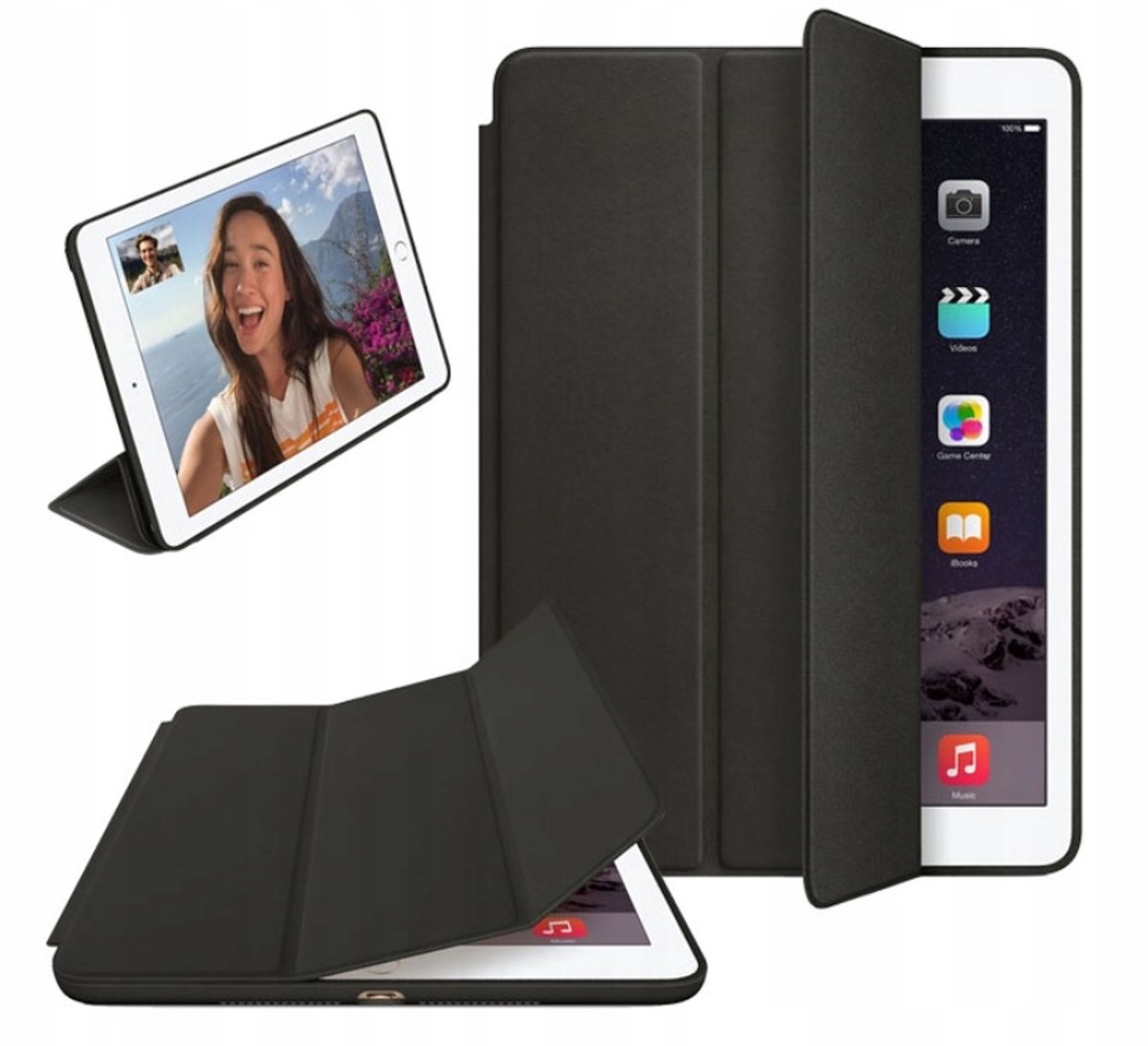 EtuiTab - Smart Case - Zwart - Apple iPad 9.7 2017/2018 - Dun - Wake-Up Functie