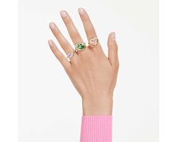 Swarovski Gema ringen set 5741583 | Meerkleurig goudkleurig verguld | Swarovski sieraden, verstelbare ringen, kleurrijke kristallen, speelse luxe stijl