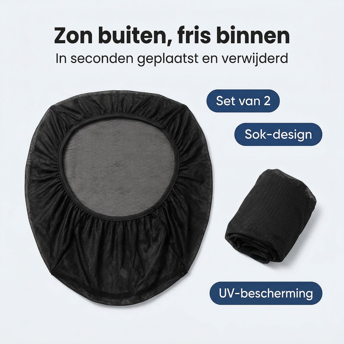 Lomera Zonnescherm Auto Set van 2 - Zonwering - Autozonwering voor Autoraam - Zijruit - Achterruit - UV Protectie - Raamscherm - Zonnegordijn - UV Bescherming - Auto Accessoires - Achterportier - Hittebescherming - Zonnewering — cadeau in Cadeau-ideeën - foto 2