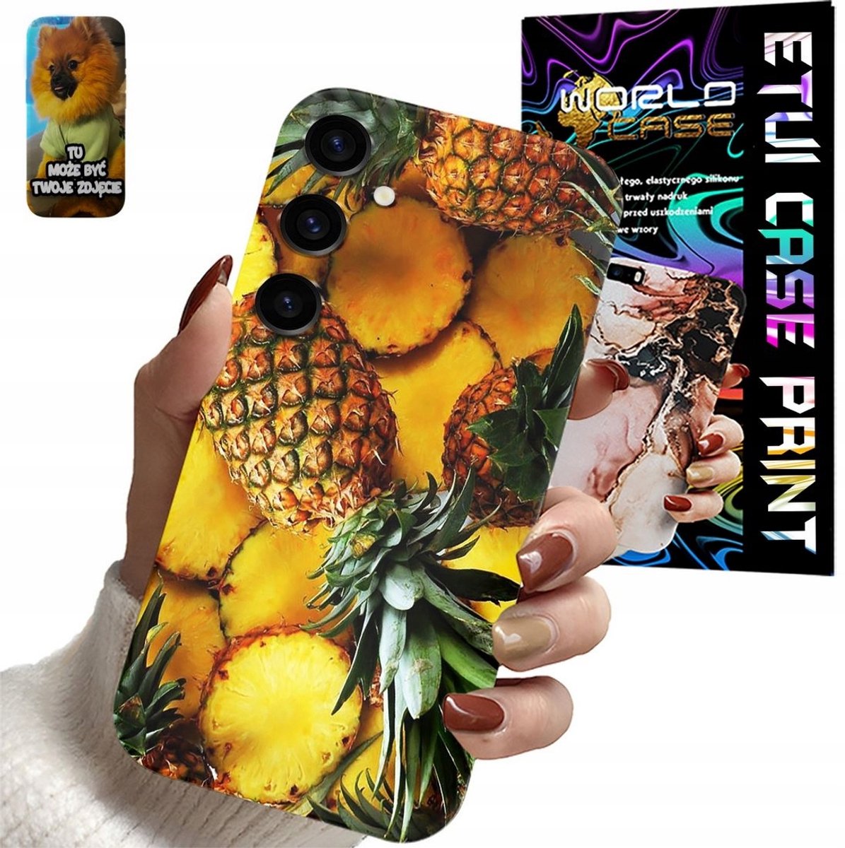 Hoesje voor Samsung Galaxy S24 FE met ananasmotief + beschermfolie