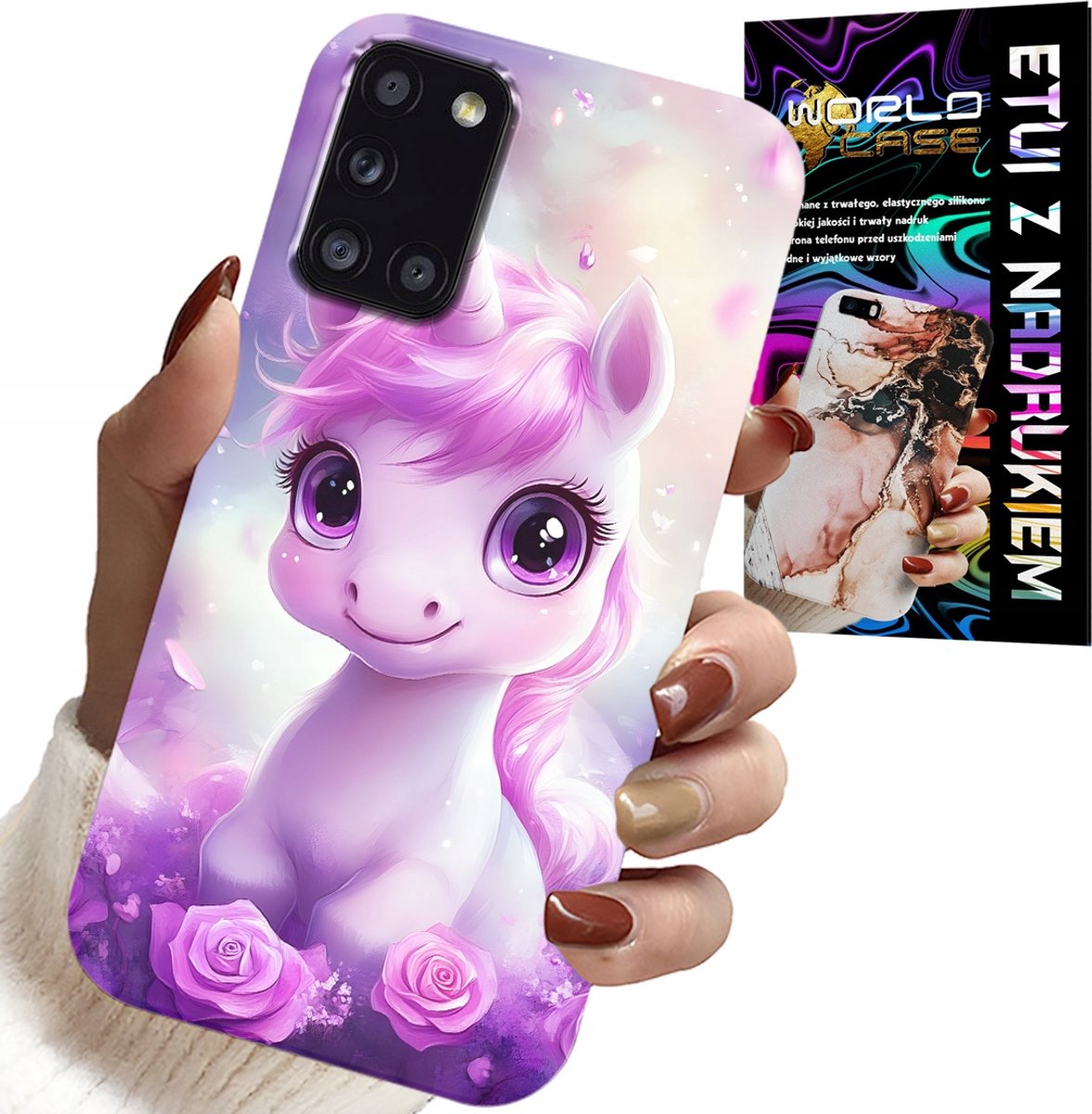 HOESJE VOOR SAMSUNG GALAXY A31 - LEUKE EENHOORN, PATRONEN VOOR KINDEREN