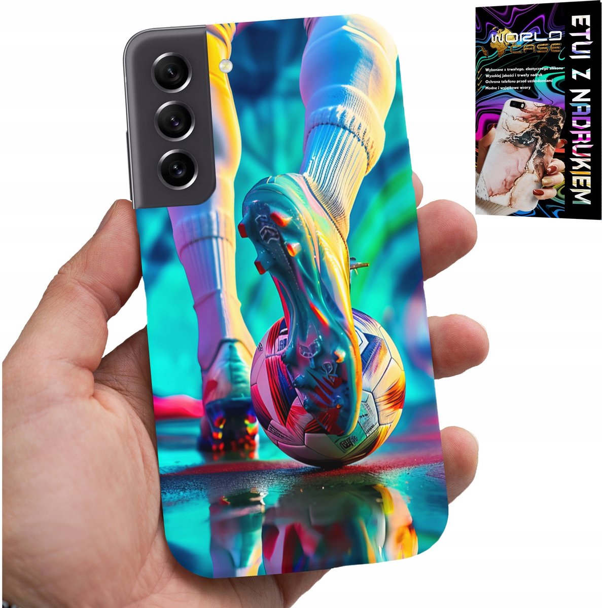 HOESJE VOOR SAMSUNG GALAXY S22 PLUS - VOETBALSPELERS + GLAS