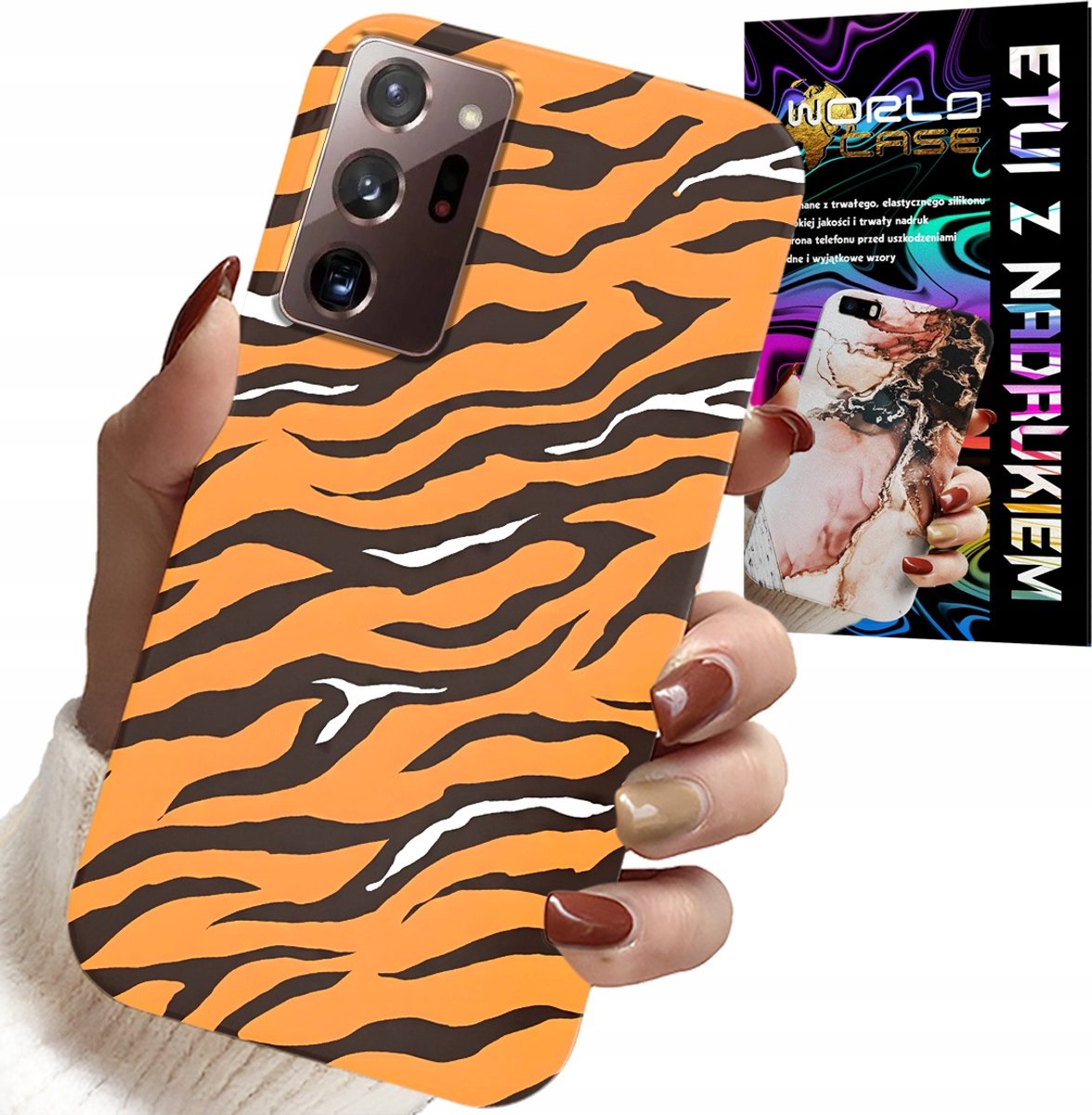 HOESJE VOOR SAMSUNG NOTE 20 ULTRA - ACHTERKANT MET TIJGERSTREEPJES + FOLIE