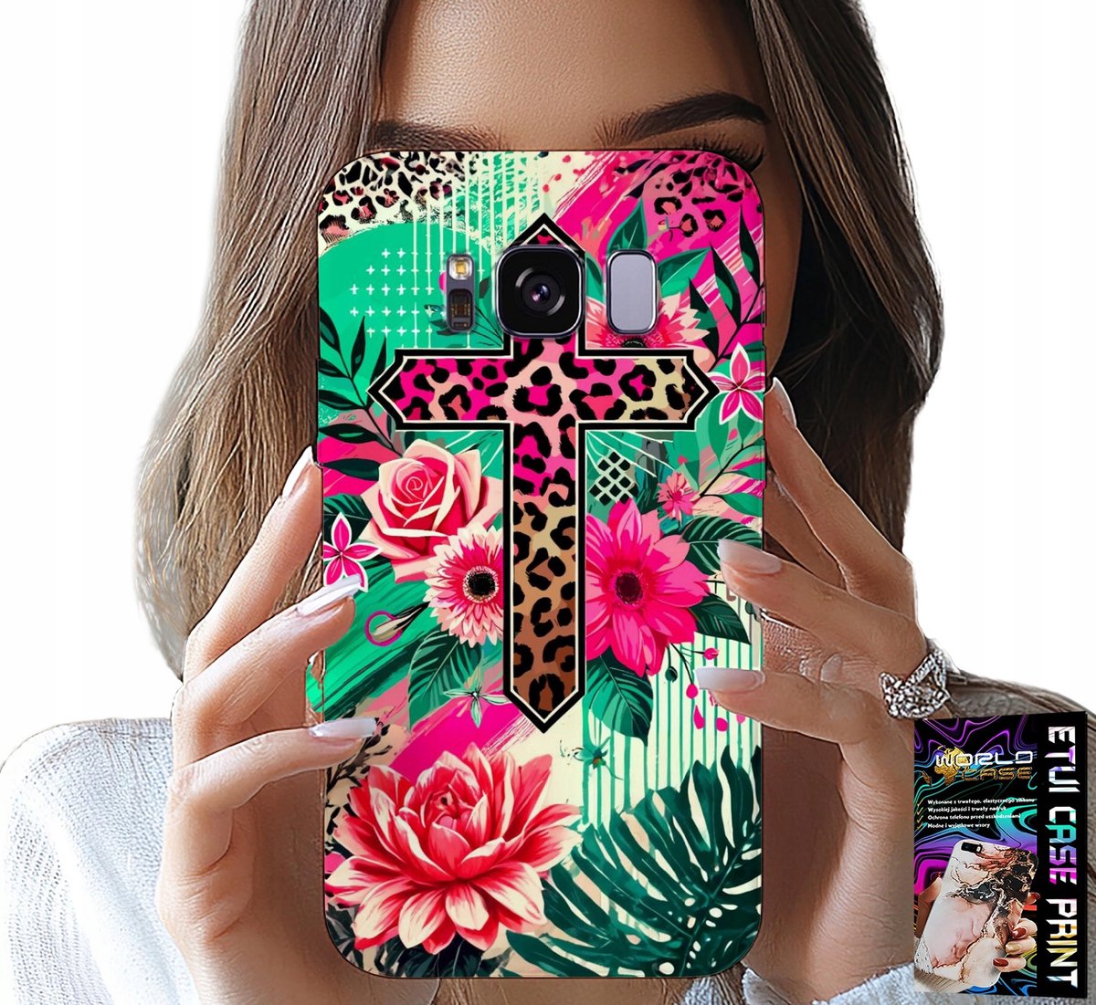 HOESJE VOOR SAMSUNG GALAXY S8 - KRUIS, ROOS, CHRISTELIJKHEID, JEZUS RUGZAK