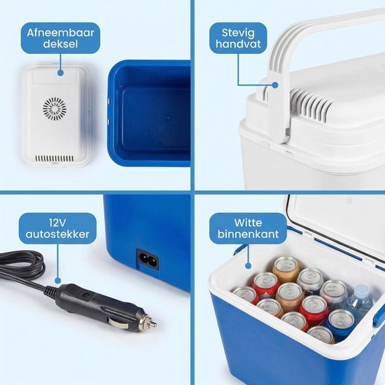 Lomera Elektrische Koelbox - Koelbox 12v - Koelbox Auto - Camping Koelbox - Koelbox Blauw - Thermo Elektrische Koelbox - Frigobox - Koelbox Koelen en Verwarmen van Merkloos — afbeelding 3