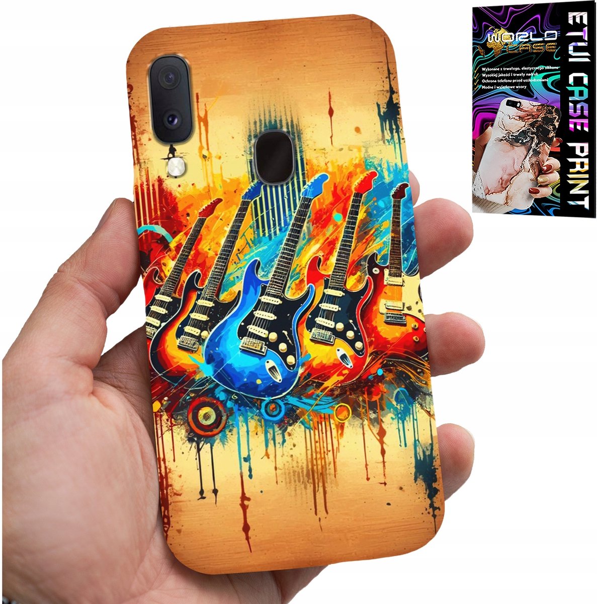 HOES VOOR SAMSUNG GALAXY A40 - ELEKTRISCHE GITAAR, ROCK AND ROLL, METAL