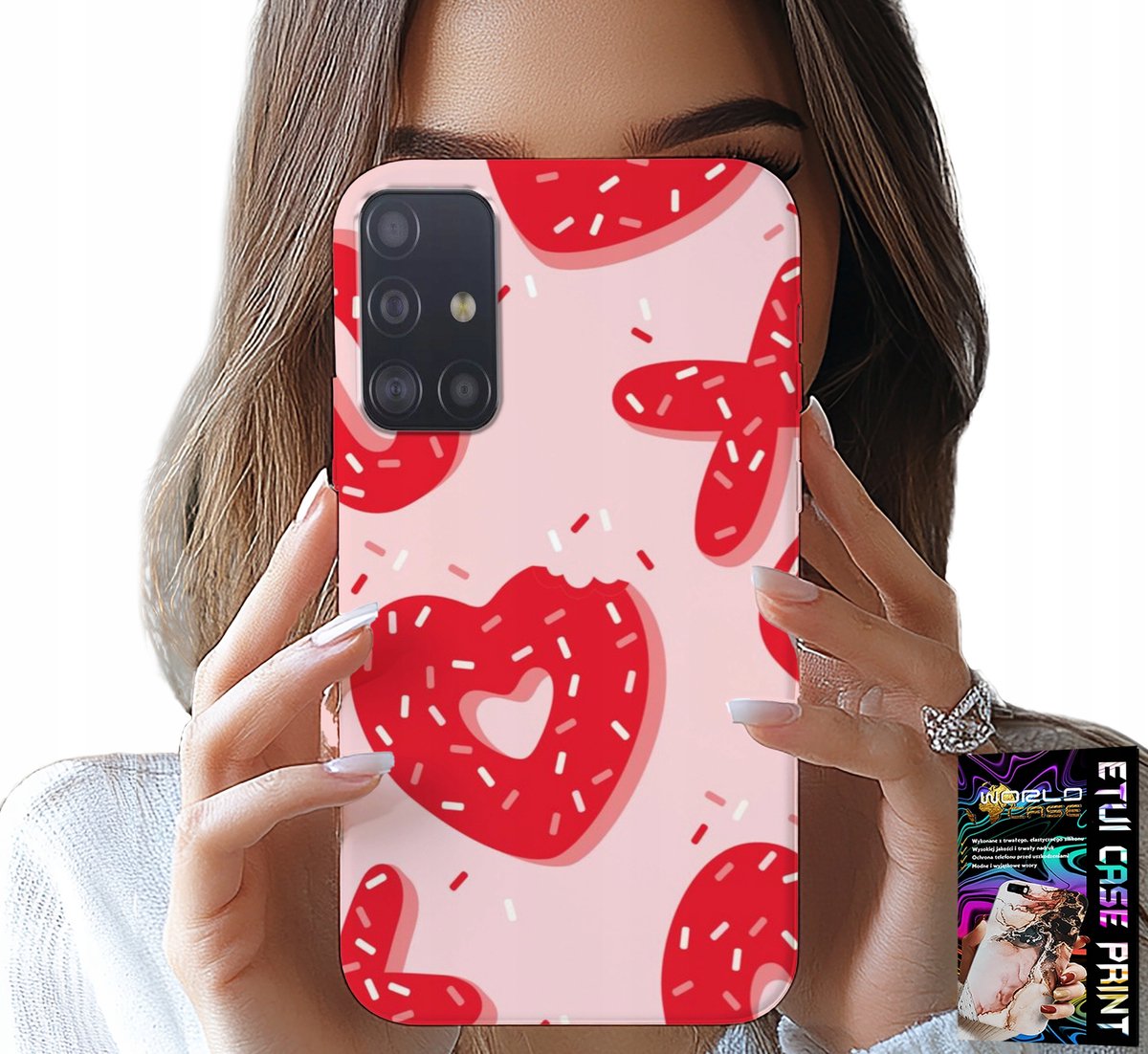 HOESJE VOOR SAMSUNG GALAXY A71 - VROUWELIJKE, MODIEUZE PATRONEN XOXO HART + GLAS