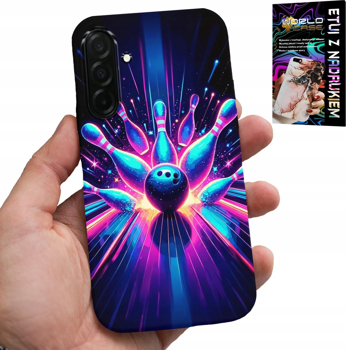 HOESJE VOOR SAMSUNG GALAXY A56 5G - BOWLING STRIKE COVER, ACHTERKANT