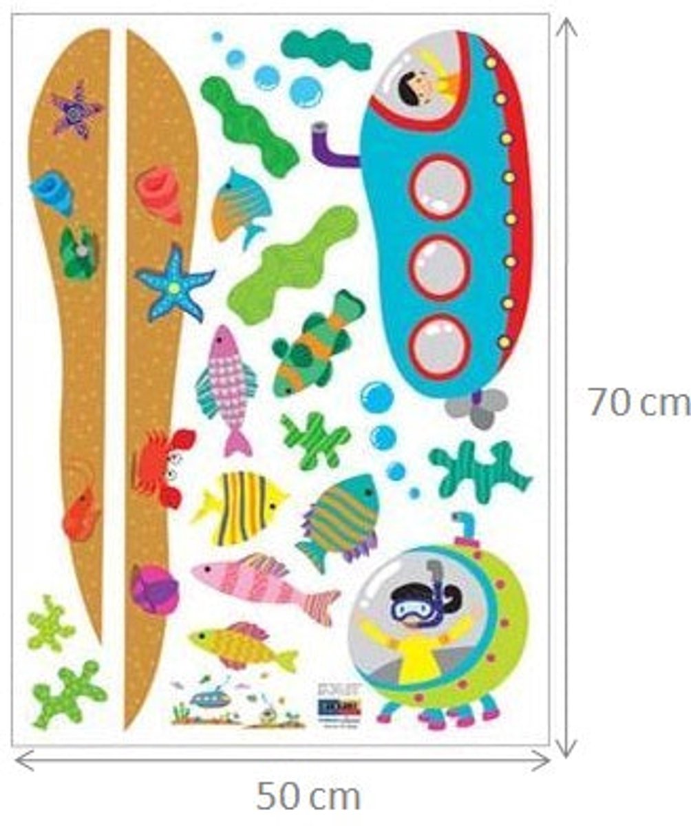 Muurstickers, decoratieve stickers, onderwaterthema, kinderkamer