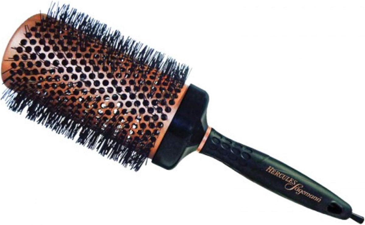 Ronde Borstel - Haar Styling Tool - Professioneel Föhnen - Hittebestendig Grote Tanden - 65 mm - Koper Zwart