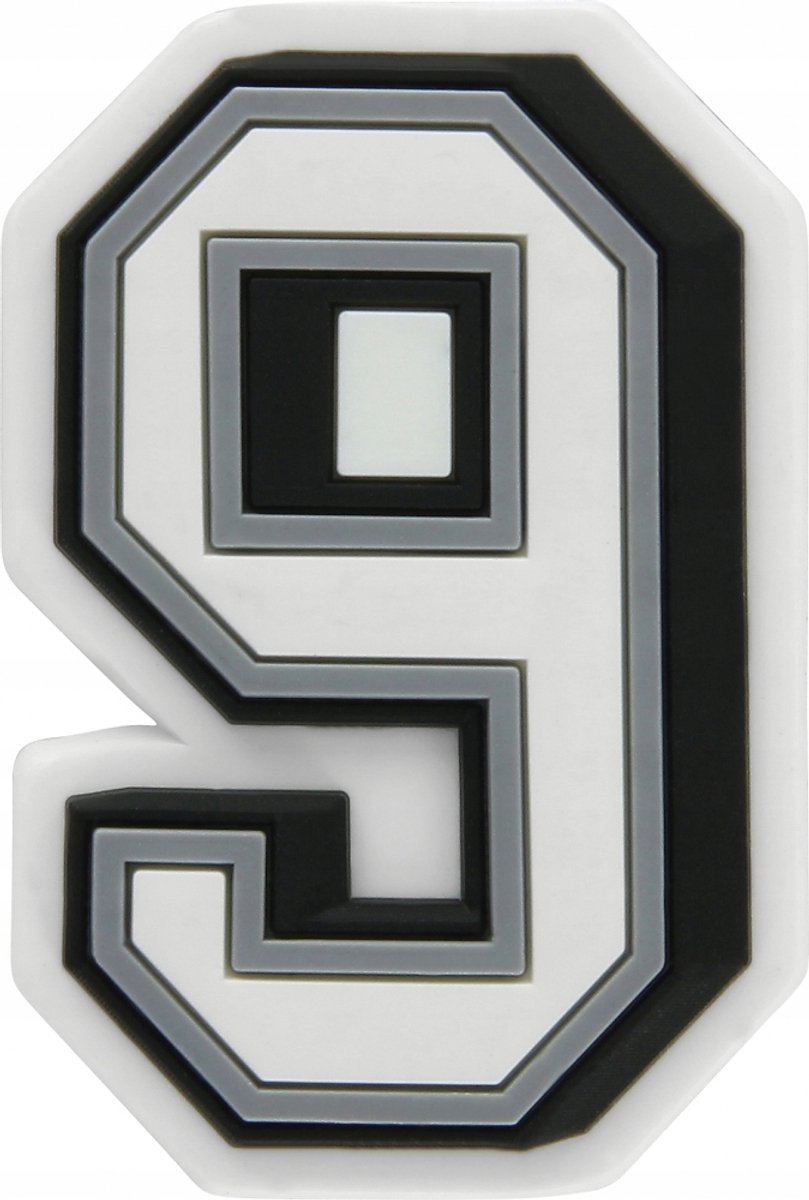 Crocs Jibbitz Serie - Schoen Pin - Nummer 9 - B&W