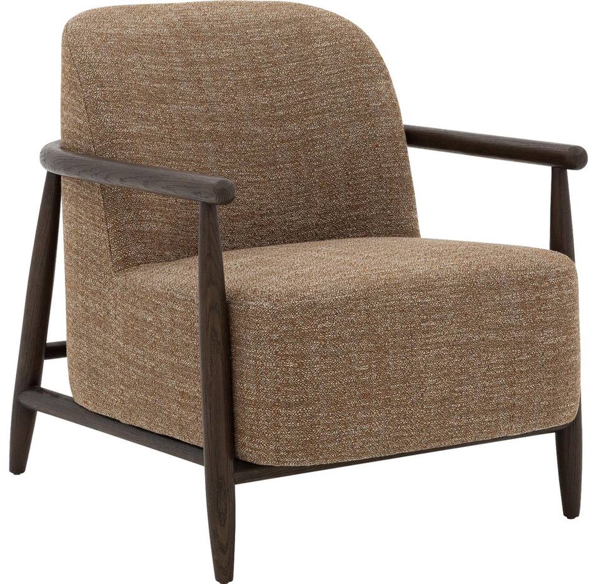 Goossens Fauteuil Fuzz - Stof - Bruin