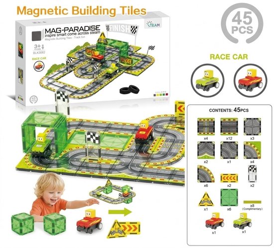 Jeu De Construction Magnétique 45 Pièces – Blocs Montessori Pour Développer La Créativité Dès 3 Ans
