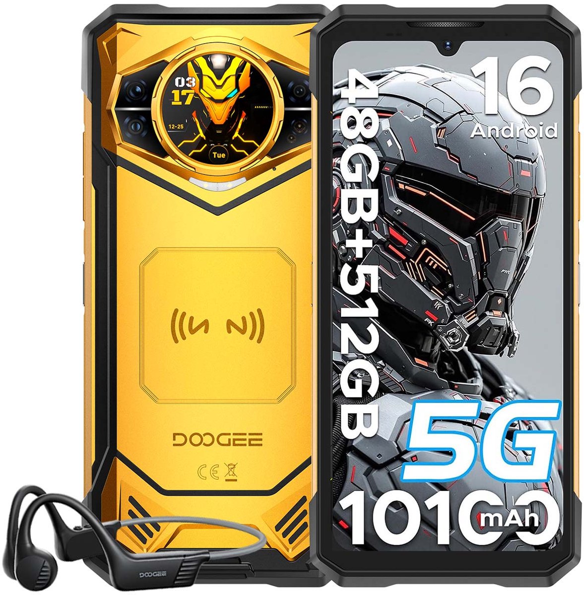 Doogee S200 X VIP Robuuste Smartphone - 48GB RAM 512GB ROM(TF 2TB) - 10100 mAh - 6,72 inch 120Hz - Android 16 - 100MP AI Camera - Dual SIM 5G Telefoon - IP68,IP69K - NFC,GPS,OTG,FM,Face ID - Oranje
