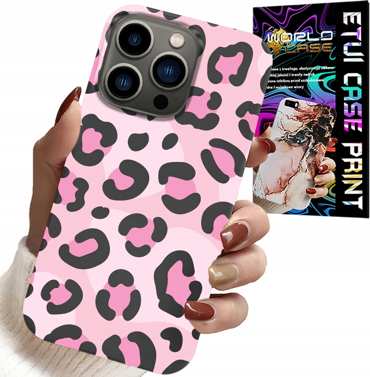 iPhone 15 Pro Max hoesje - Roze luipaardprint, vrouwelijk patroon
