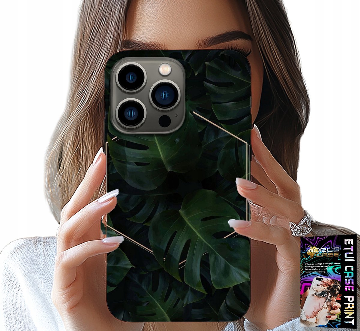 HOESJE VOOR IPHONE 15 PRO - ELEGANTE BLADEREN MET MODIEUZE PATRONEN OP HET HOESJE