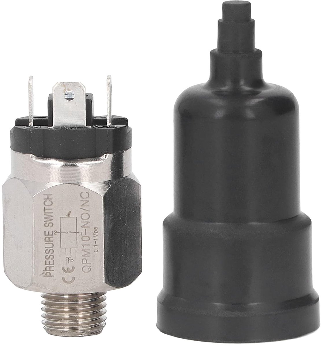 Drukschakelaar - Membraan schakelaar - Pomp besturing - Instelbare druk - 1/2 Inch - Zwart