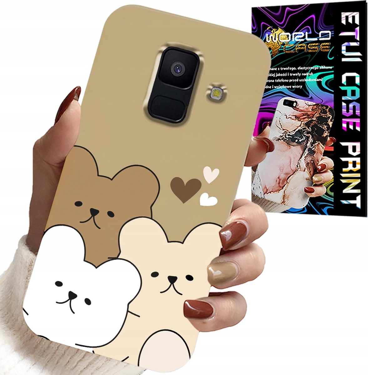 HOESJE VOOR SAMSUNG A6 2018 - TEDDYBEER, TEDDYBEERPATRONEN VOOR DE ALLERJKERS