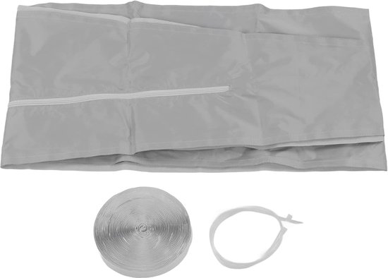Universele raamafdichtingskit voor draagbare airco, 4 m, waterdicht polyester, zilvergrijs, makkelijk te installeren