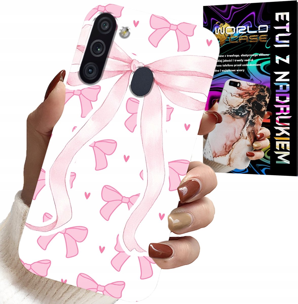 HOESJE VOOR SAMSUNG GALAXY A21 - ROZE LINTEN MET MODIEUZE PATRONEN